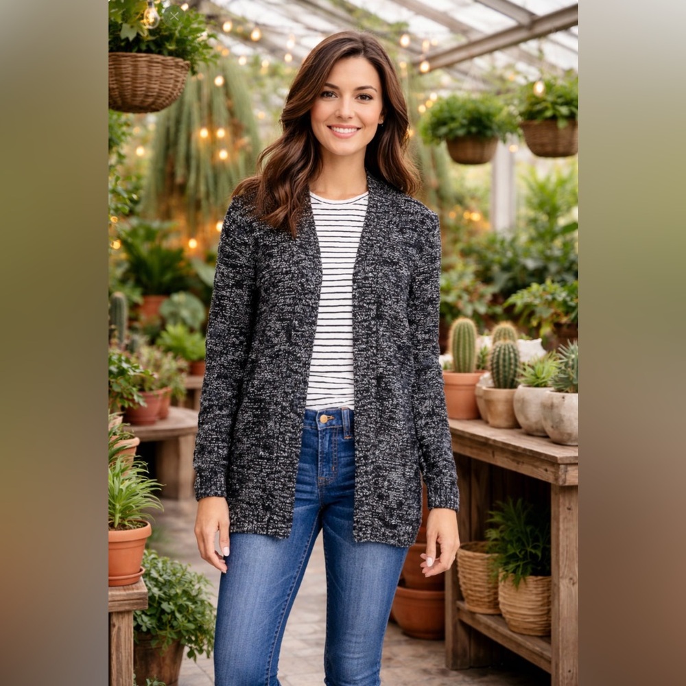 J. Crew Charcoal and Black Cardigan